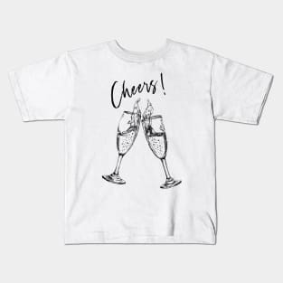 Cheers Champagne Glasses Image Kids T-Shirt